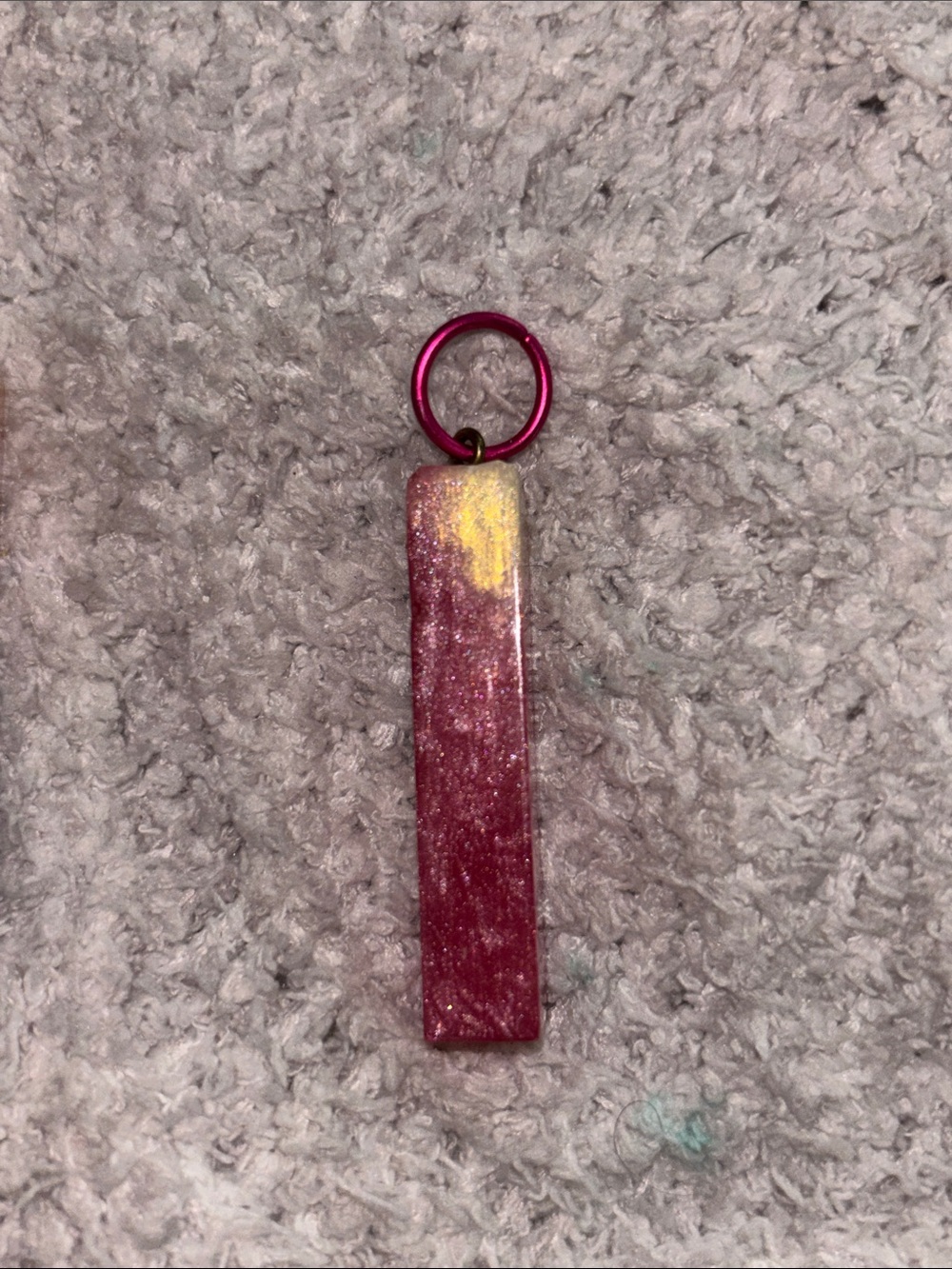 Pink Rectangular Pendant (handmade) - Picture 2 of 5